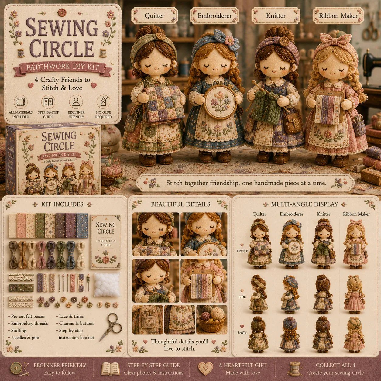 💕Hot Sale❤️‍🔥Tiny Worlds Collection – Patchwork DIY Kit Series