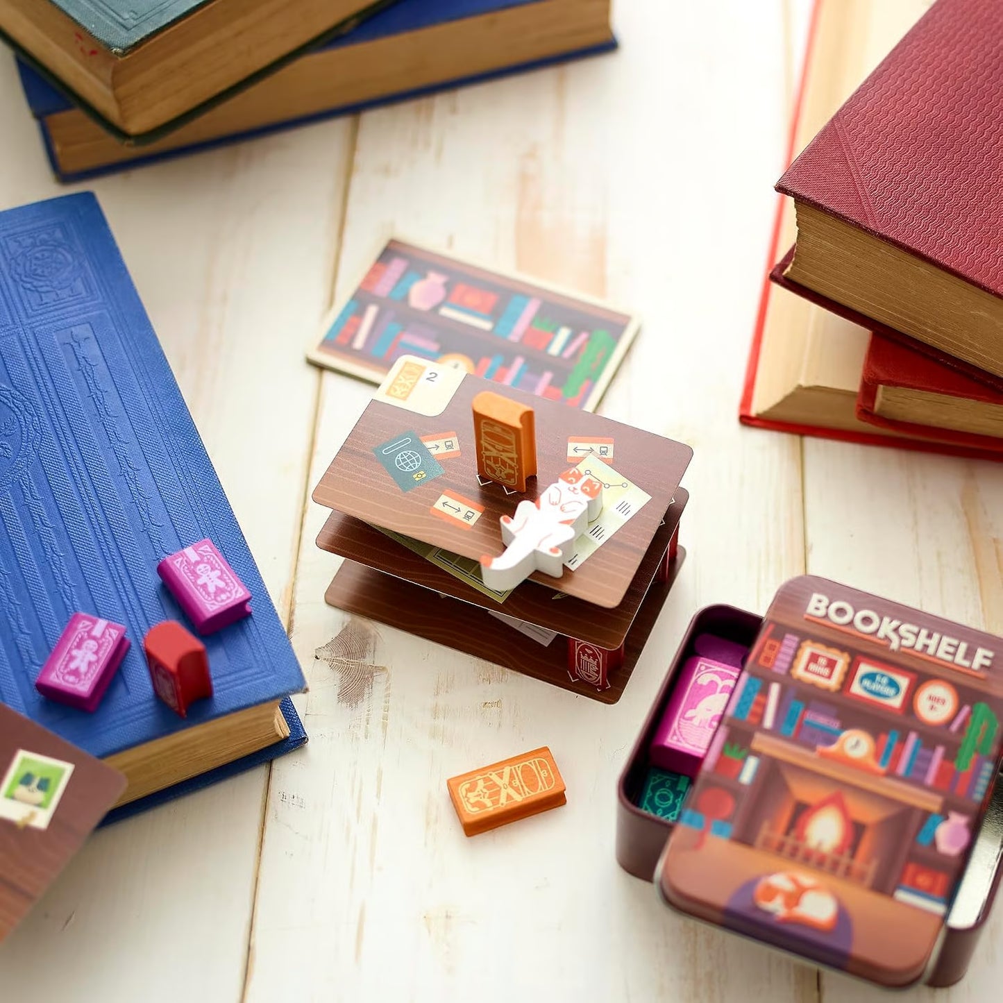 Bookshelf Cooperative Stacking Game