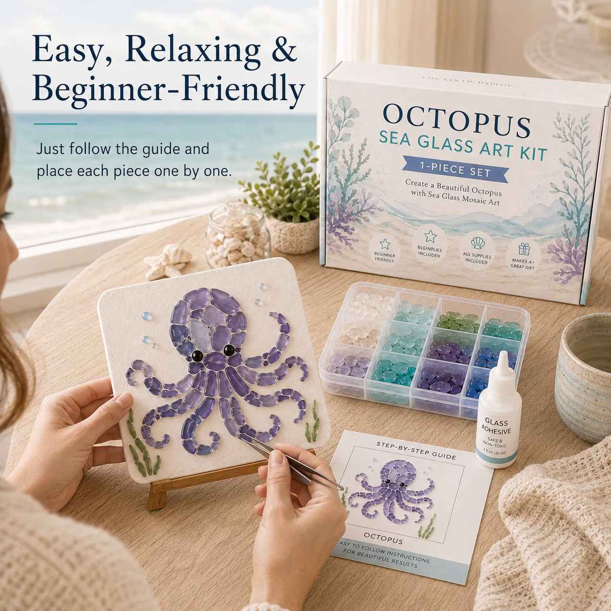 🌊 DIY Sea Glass Mosaic Art Kit