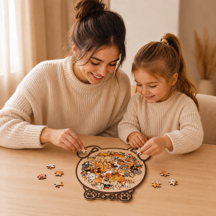 Cute Wooden Animal Puzzle Collection